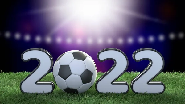 Fotbal 2022 Ilustrace Stadion Rozmazal Pozadí Obrázek — Stock fotografie