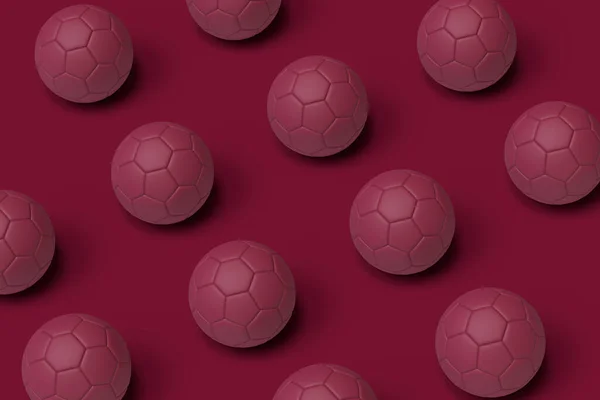 Maroon Soccer Balls Pattern Background Illustration — Stockfoto