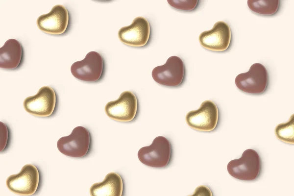 Coeurs Chocolat Motif Fond Illustration — Photo