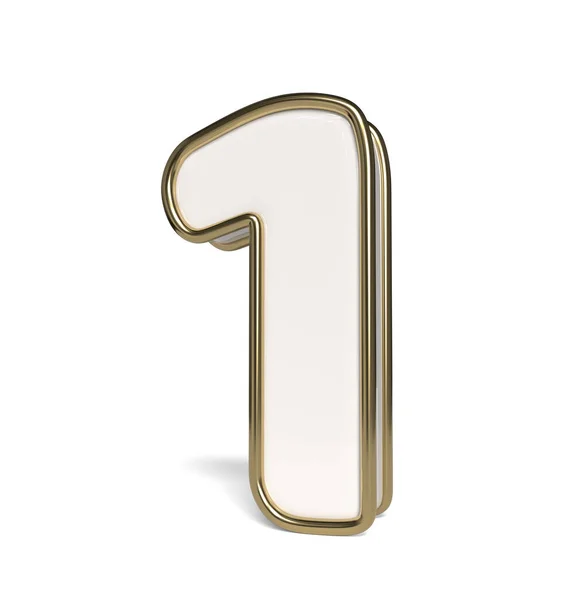 Numbers White Gold Colors Number Collection — Stockfoto