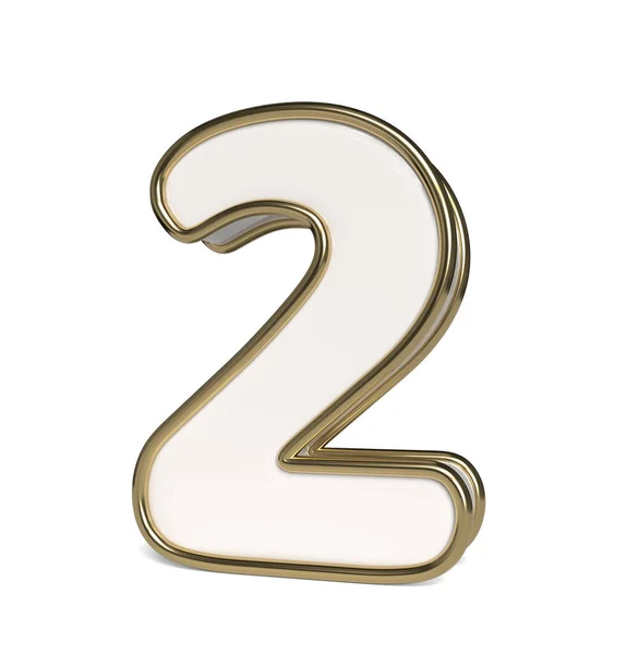 Numbers White Gold Colors Number Collection — Stockfoto