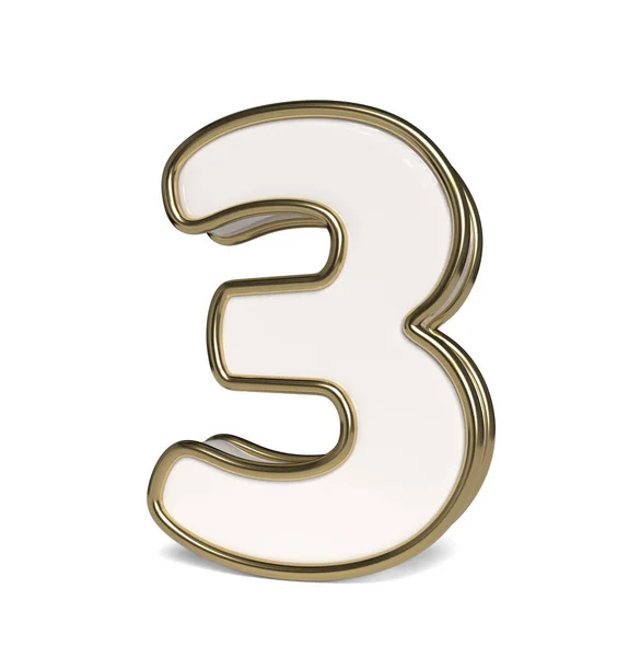 Numbers White Gold Colors Number Collection — Stock fotografie
