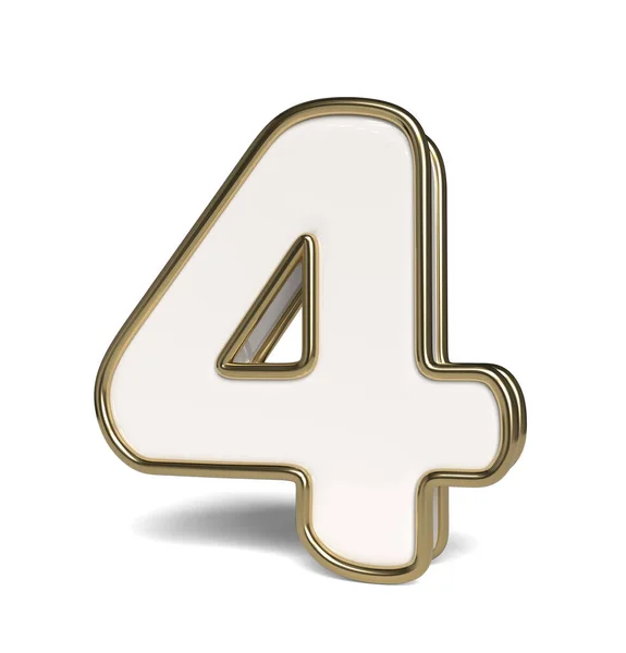 Numbers White Gold Colors Number Collection — Stockfoto