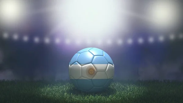Fotboll Flaggfärger Ljus Suddig Stadion Bakgrund Argentina Bild — Stockfoto