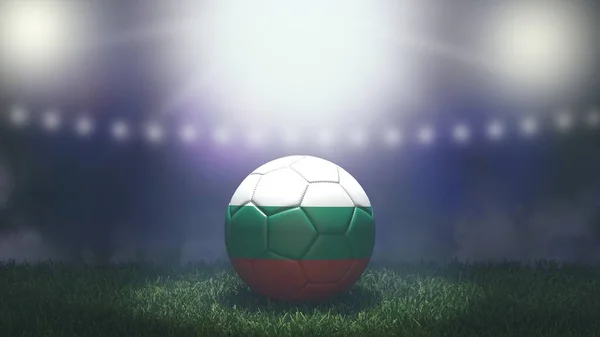 在明亮而模糊的体育场背景上 足球是旗色的 保加利亚 3D图像 — 图库照片
