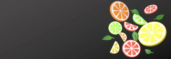 Citrus Desenho Animado Fundo Abstrato Com Espaço Cópia Imagem — Fotografia de Stock