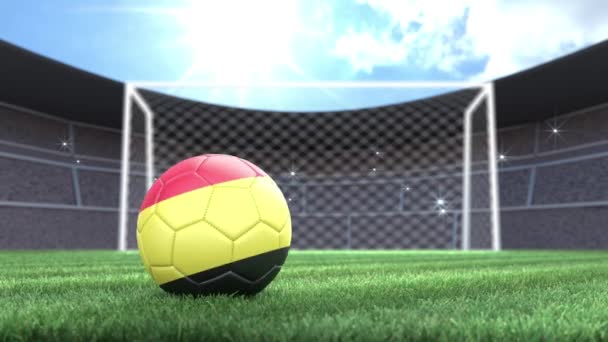 Βέλγιο Μπάλα Ποδοσφαίρου Τροχαίο Γήπεδο Φλας Κάμερα Κινούμενα Σχέδια — Αρχείο Βίντεο