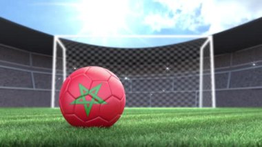 Fas futbol topu, stadyuma kamera flaşlarıyla giriyor. 3 Boyutlu Canlandırma