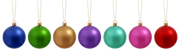 Bola Navidad Mate Decoración Cristal Año Nuevo Diferentes Colores Aislados — Foto de Stock