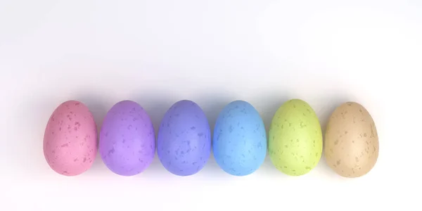 Fondo Huevos Pascua Pintados Colores Colores Pastel Renderizado — Foto de Stock