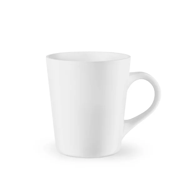 Taza Mate Para Bebidas Perspectiva Blanco Blanco Taza Aislada Realista — Foto de Stock