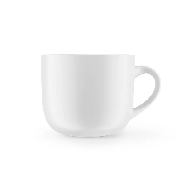 ドリンク用のマグカップにマッチします 白の空白の現実的な孤立カップ 3Dレンダリング — ストック写真