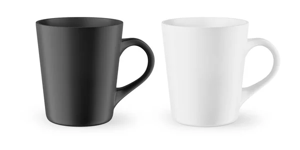 Taza Mate Para Bebidas Blanco Negro Blanco Realista Taza Aislada —  Fotos de Stock