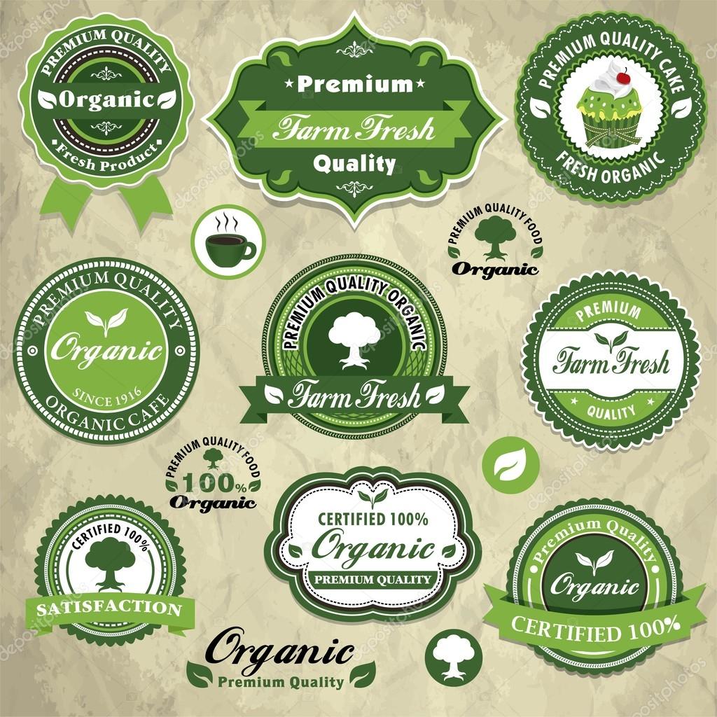 Vintage frame with organic label template