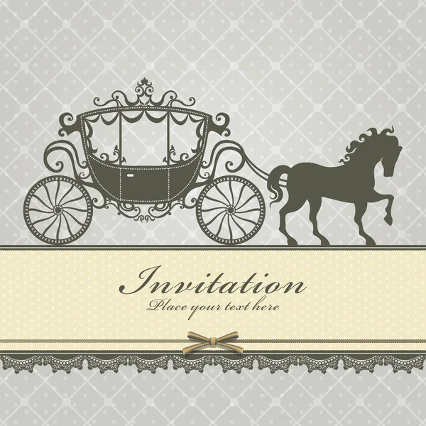 Vintage Luxury carriage invitation template — Stock Vector