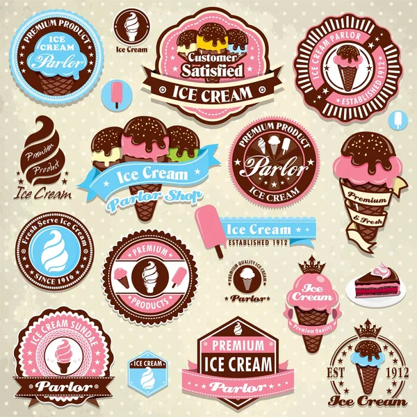 Modèle d'étiquette de crème glacée vintage Graphismes Vectoriels