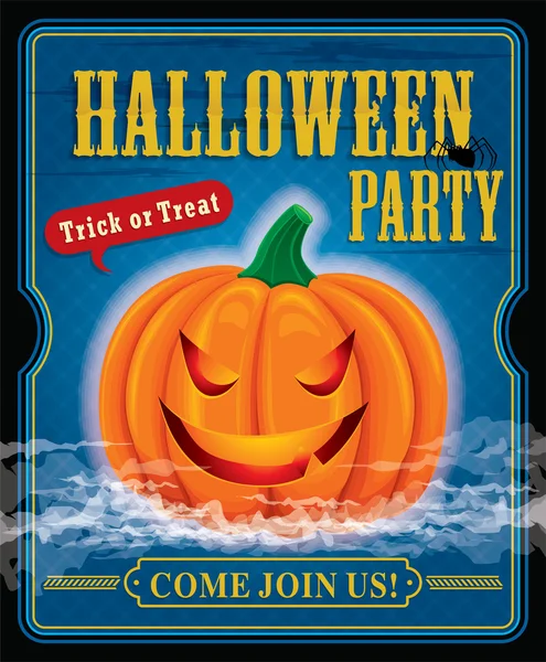 Vintage Halloween fête poster design — Image vectorielle
