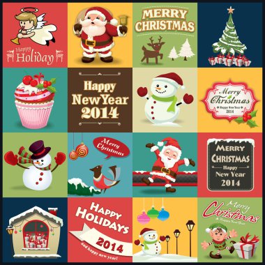 Vintage Noel poster etiketi