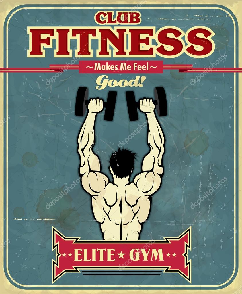 Vintage Fitness Gym poster design Stock Vector Image by ©Donnay 42132133