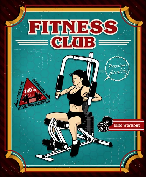 Diseño de póster de gimnasio Vintage Fitness — Archivo Imágenes Vectoriales