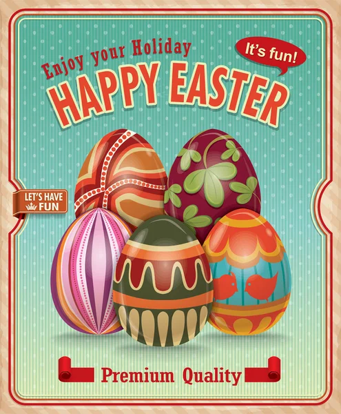 Vintage Easter poster design — Stock Vector