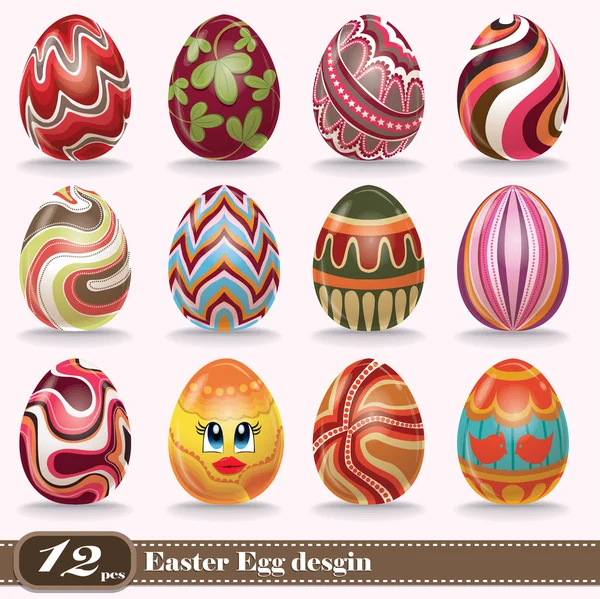 Винтажные пасхальные яйца дизайн плаката — стоковый вектор