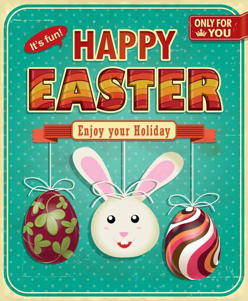 Vintage easter poster design — Stock Vector