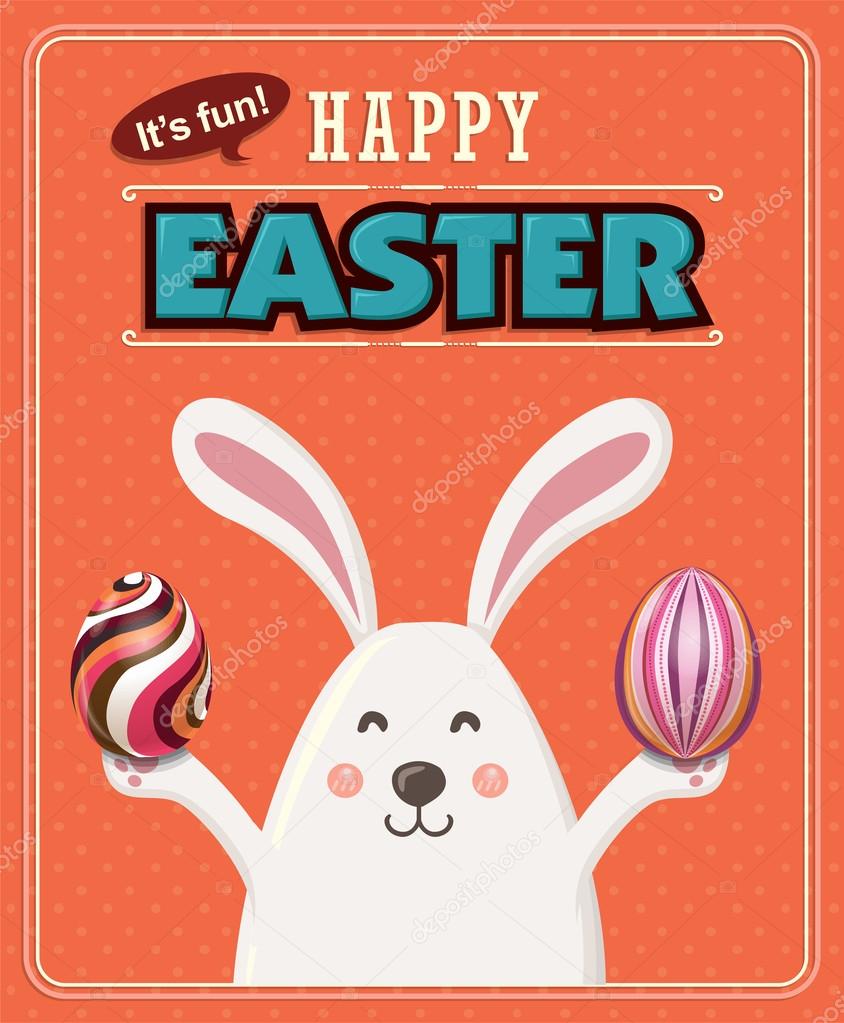 Vintage Easter poster design