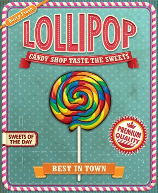 Vintage lolipop poster tasarımı