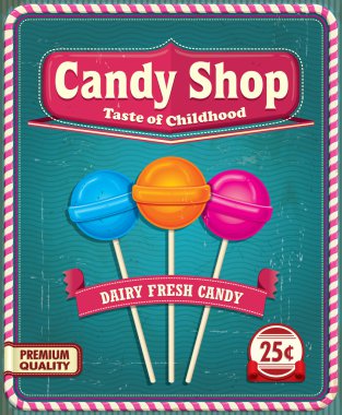 Vintage lolipop poster tasarımı