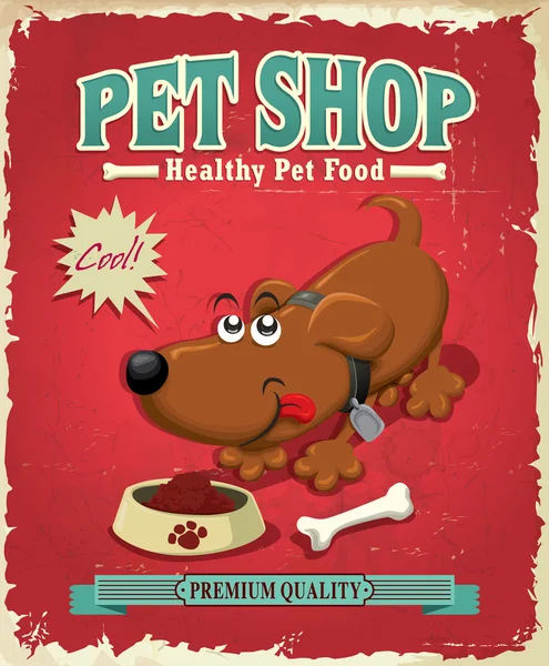 Design de cartaz Vintage Pet Shop —  Vetores de Stock