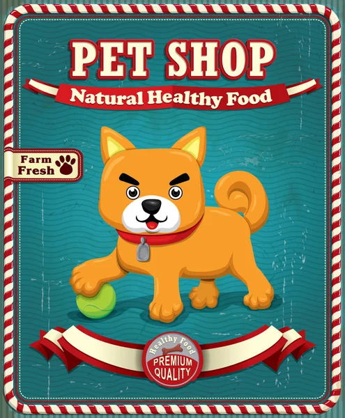 Design de cartaz Vintage Pet Shop —  Vetores de Stock