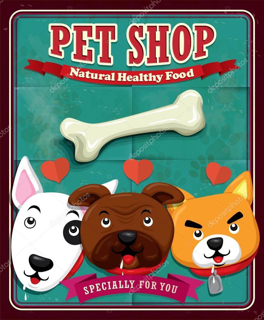 Vintage Pet shop poster design Stock Vector Image by ©Donnay #49616357 Vintage Pet shop poster design Stock Vector Image by ©Donnay #49616357