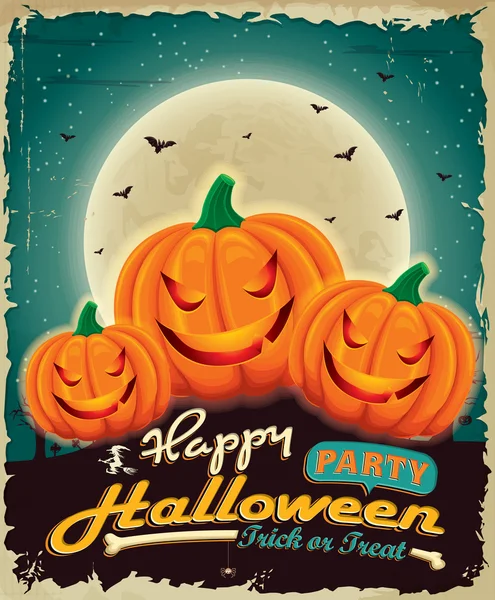 Diseño de póster Vintage Halloween — Vector de stock