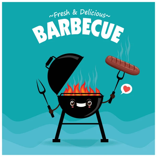 Vintage Barbecue Bar Plakatdesign — Stockvektor