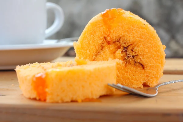 Orange cake roll — Stock Photo, Image