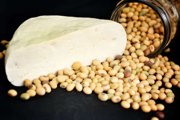 Soya fasulyesi ve soya peyniri — Stok fotoğraf