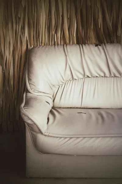 Vintage brown leather sofa — Stock Photo, Image