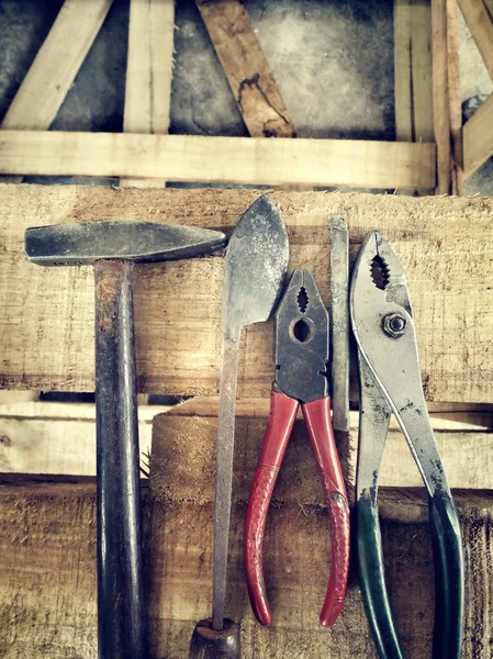 Hammer and tool — Stock Photo, Image