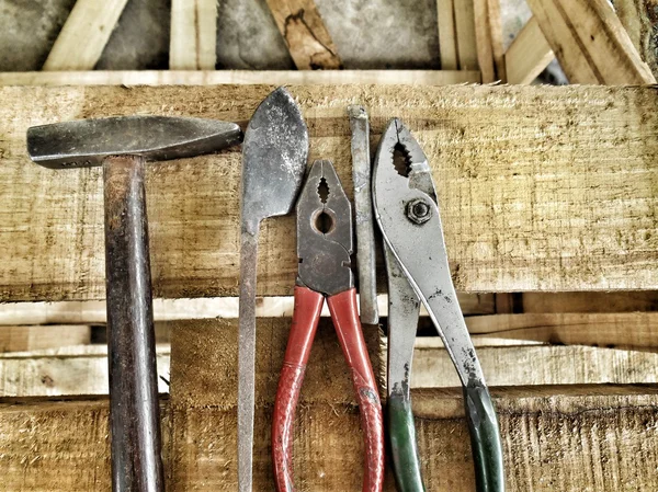 Hammer and tool — Stock Photo, Image