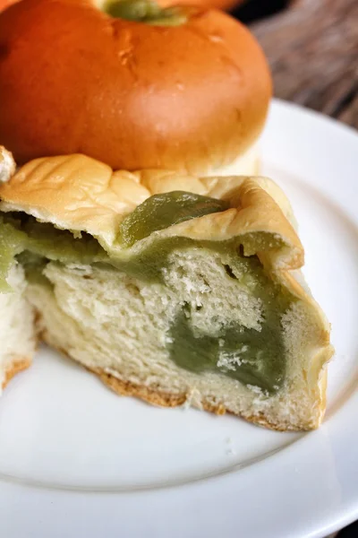 Green tea bread — Stock Photo, Image