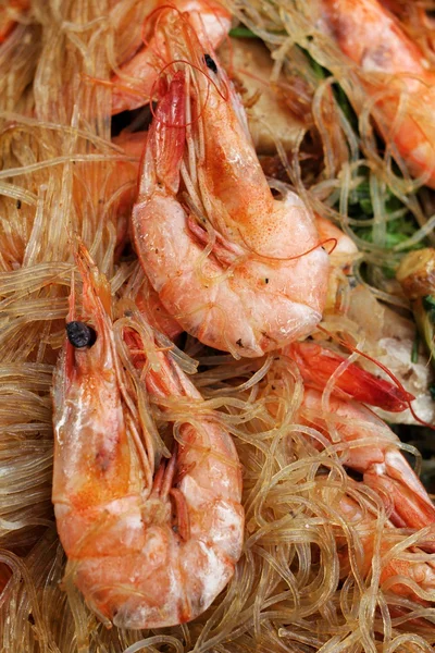 Gamberetti con vermicelli — Foto Stock