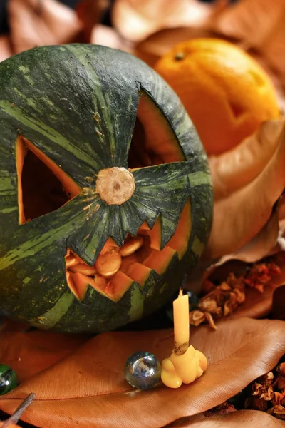 Assustador Jack O Lanterna abóbora halloween — Fotografia de Stock