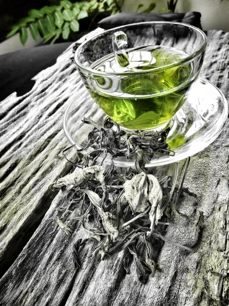 Чашка с зеленым чаем — стоковое фото