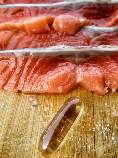 Капсулы с лососем — стоковое фото