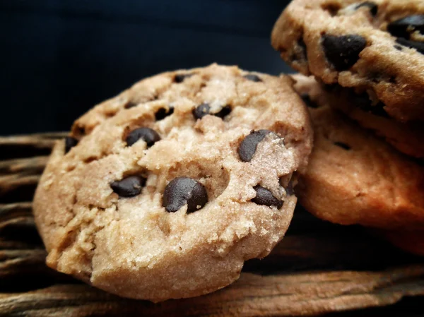 Stacked chocolate chip cookies — Stock Photo, Image