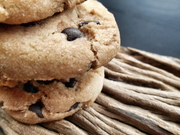 Stacked chocolate chip cookies — Stock Photo, Image