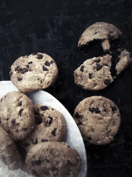 Stacked chocolate chip cookies — Stock Photo, Image