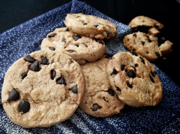 Stacked chocolate chip cookies — Stock Photo, Image