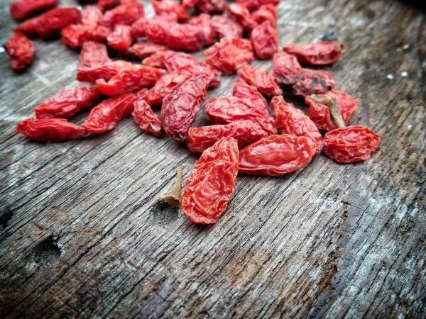 Bagas de goji secas vermelhas — Fotografia de Stock